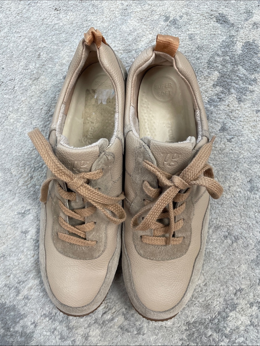 New Paul Green Chantel Sneaker Low Top Lace Up Almond Combo Leather Suede US 9.5 - Picture 5 of 15